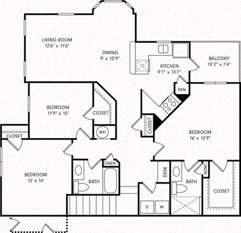 floor plan photo of the preserve at 3709 in denton